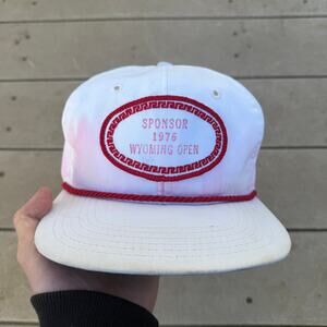Vintage 1976 Wyoming Cowboys Pokes Golf Golfing Open Roper Strapback Hat Cap